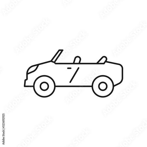 Convertible Car line art transport icon design template vector illustration