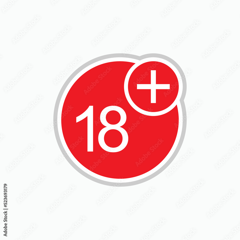 18+ Icon. Adult Content Symbol - Vector. 18+ Icon. Adult Content Symbol - Vector.