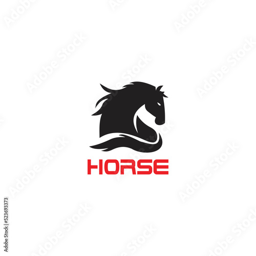 Horse logo vector illustration template, creative and simple design