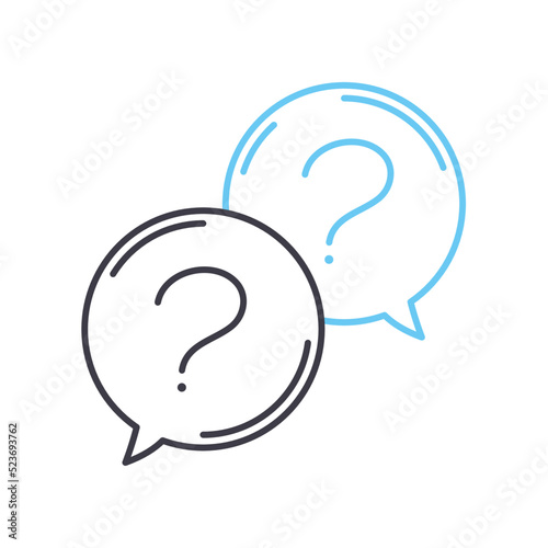 ask questions line icon, outline symbol, vector illustration, concept sign