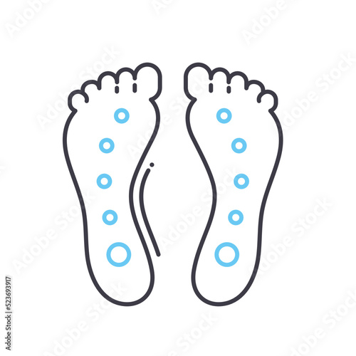 acupressure line icon, outline symbol, vector illustration, concept sign