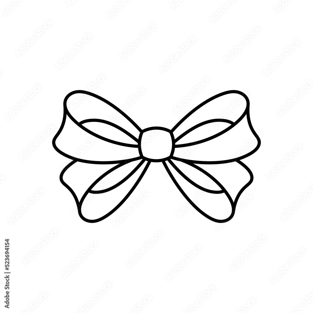 Ribbon Bow line art ribbon icon design template vector illustration Ribbon Bow line art ribbon icon design template vector illustration