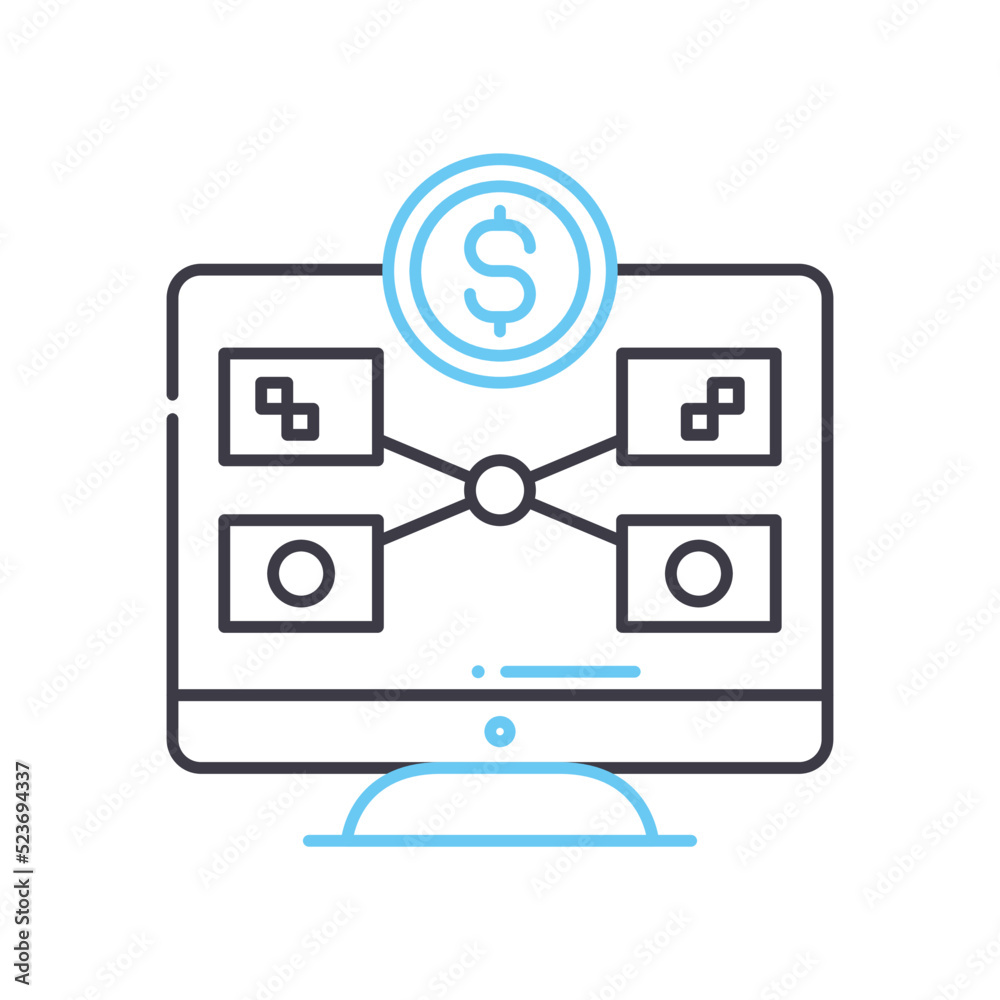 financial development line icon, outline symbol, vector illustration, concept sign financial development line icon, outline symbol, vector illustration, concept sign