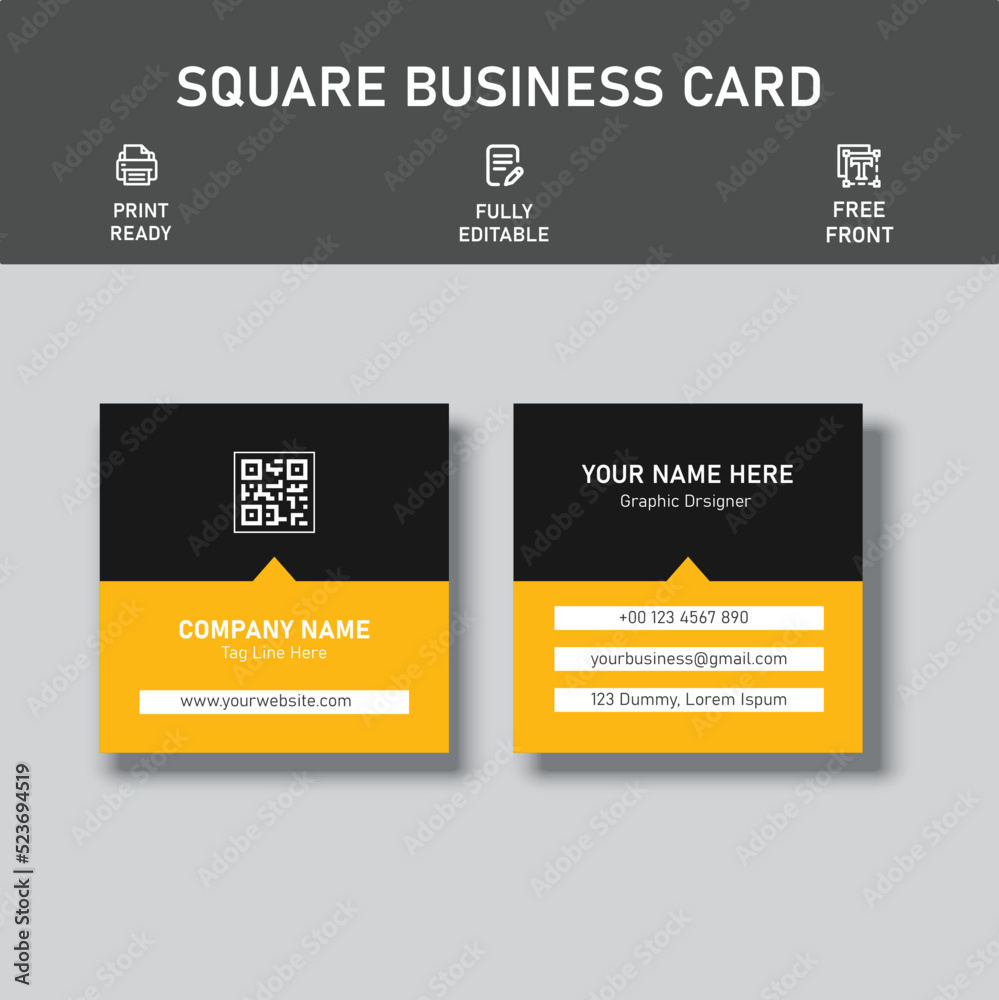 Fototapeta premium Minimal Business Card - Modern Business Card - Creative and Clean Business Card Template.