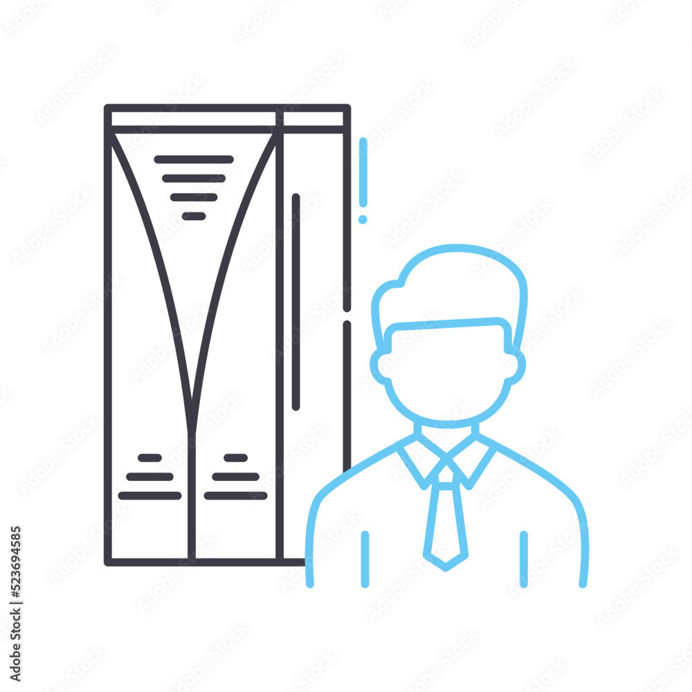 broker line icon, outline symbol, vector illustration, concept sign