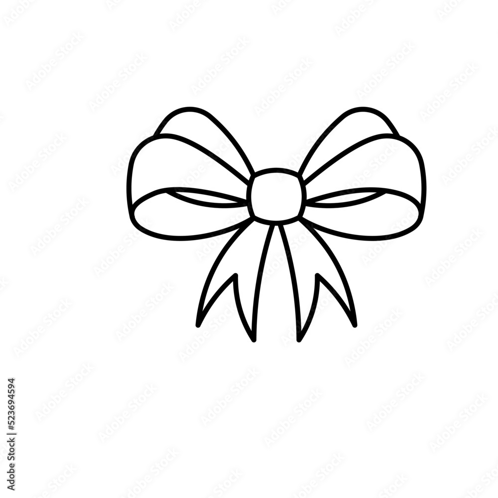 Ribbon Bow line art ribbon icon design template vector illustration Ribbon Bow line art ribbon icon design template vector illustration