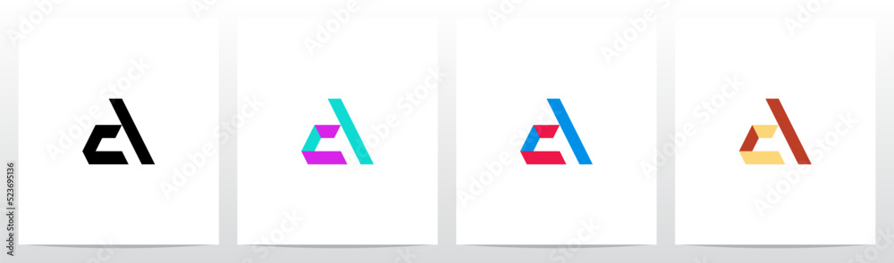 Geometric Ribbon Letter Logo Design A Geometric Ribbon Letter Logo Design A