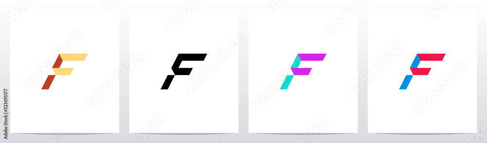Geometric Ribbon Letter Logo Design F