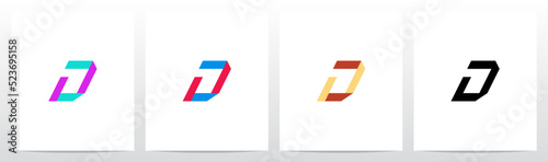 Geometric Ribbon Letter Logo Design D