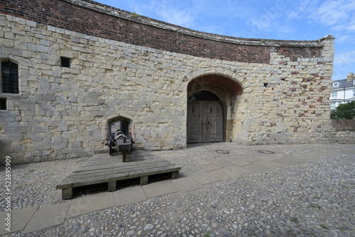 A small Medieval wall cannon at an Artillery coastle fortress in Kent. 