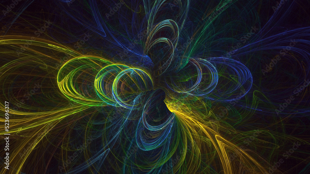 3D rendering abstract multicolor technology fractal light background 3D rendering abstract multicolor technology fractal light background