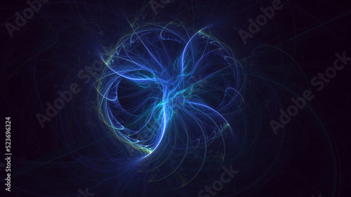 3D rendering abstract multicolor technology fractal light background