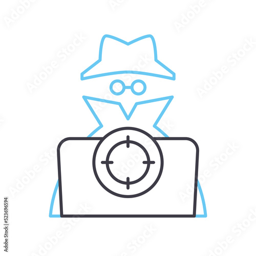 cyber hitmat line icon, outline symbol, vector illustration, concept sign