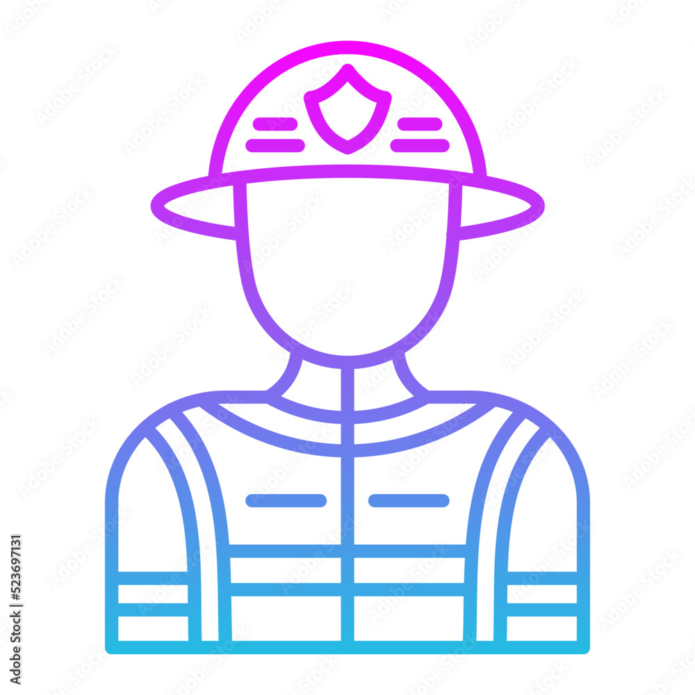 Fireman Line Gradient Icon