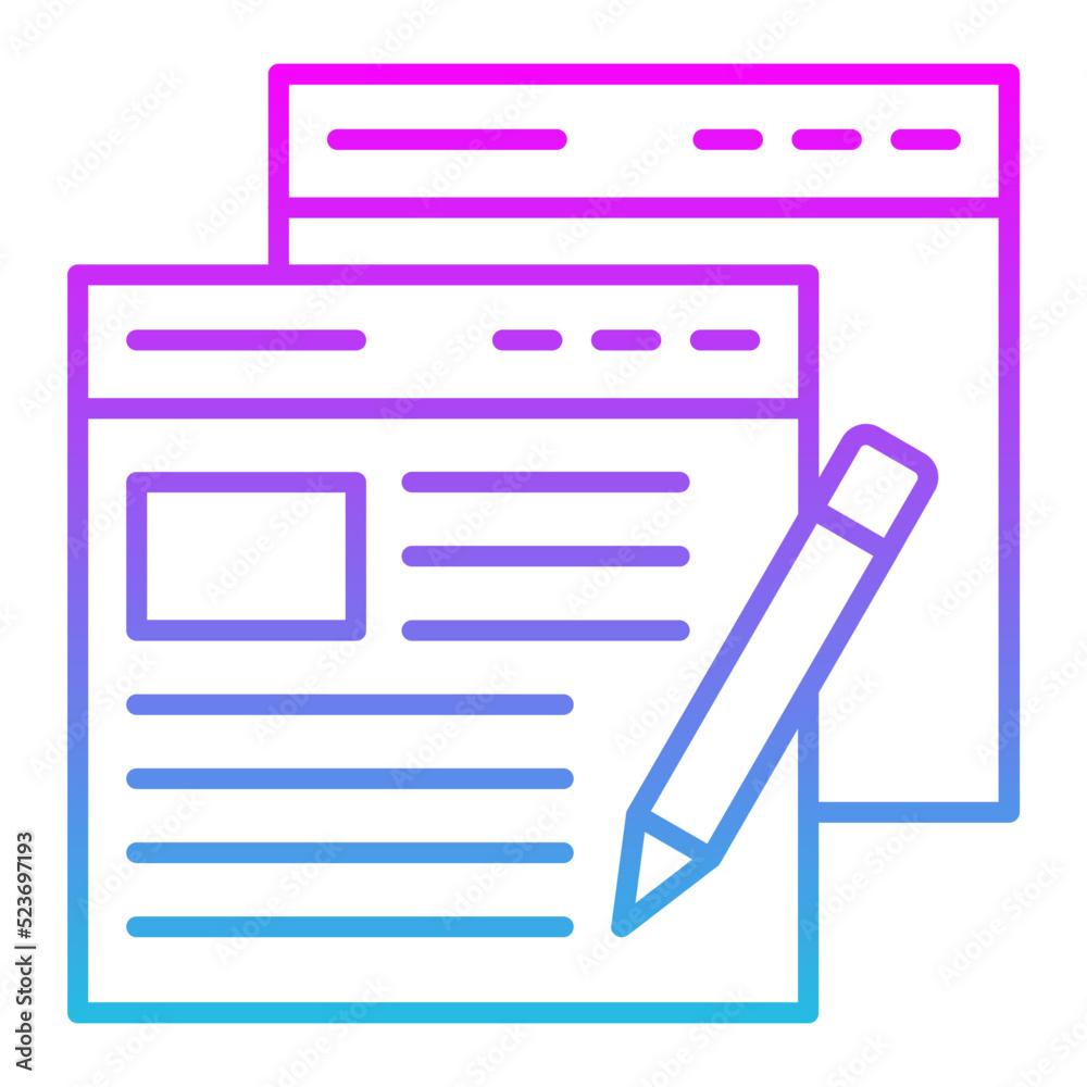Content Line Gradient Icon Content Line Gradient Icon