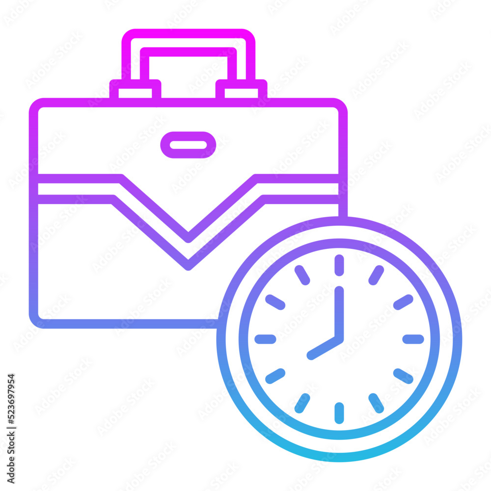 Working Hours Line Gradient Icon Working Hours Line Gradient Icon