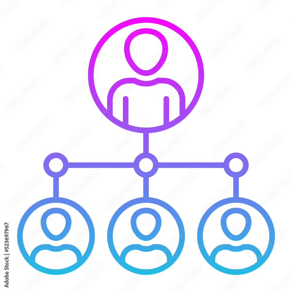 Team Leader Line Gradient Icon Team Leader Line Gradient Icon