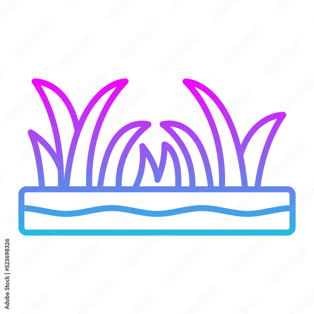 Grass Line Gradient Icon Grass Line Gradient Icon
