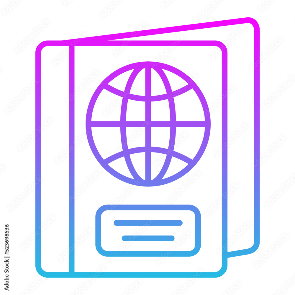 Passport Line Gradient Icon Passport Line Gradient Icon
