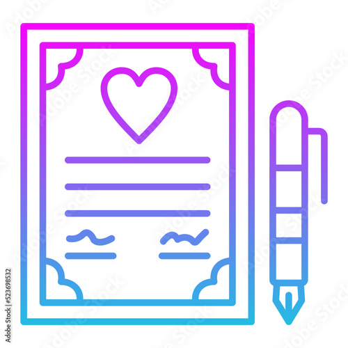 Wedding Contract Line Gradient Icon