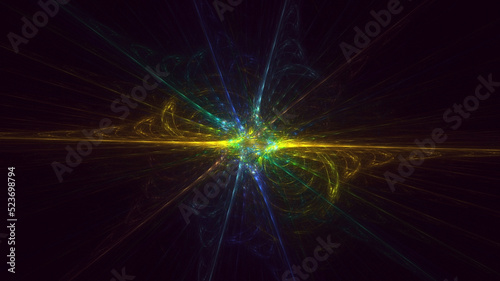 3D rendering abstract colorful fractal light background