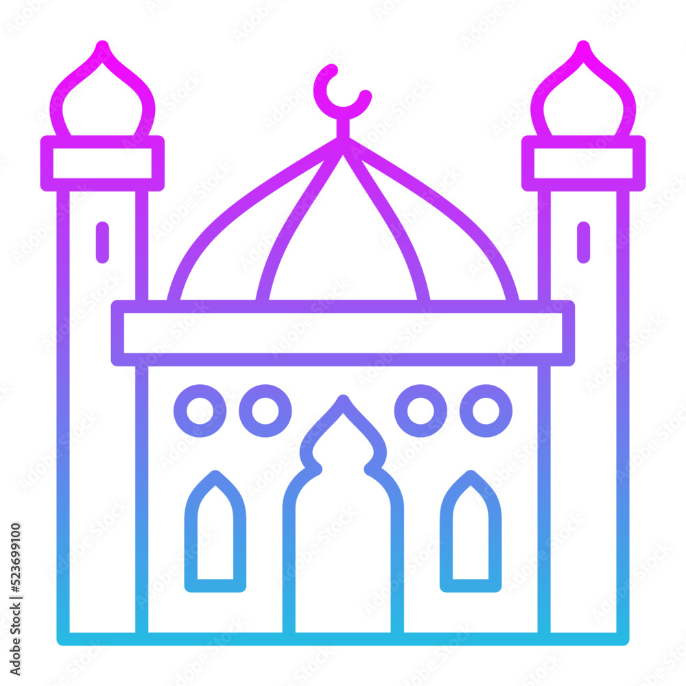 Mosque Line Gradient Icon Mosque Line Gradient Icon