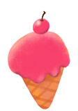 cute cartoon cone ice cream summer cold happy sweet treat doodle illustration