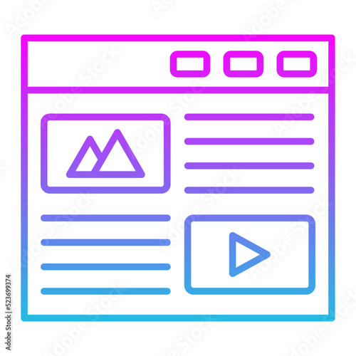 Blog Line Gradient Icon