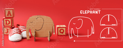 Handmade cardboard elephant...