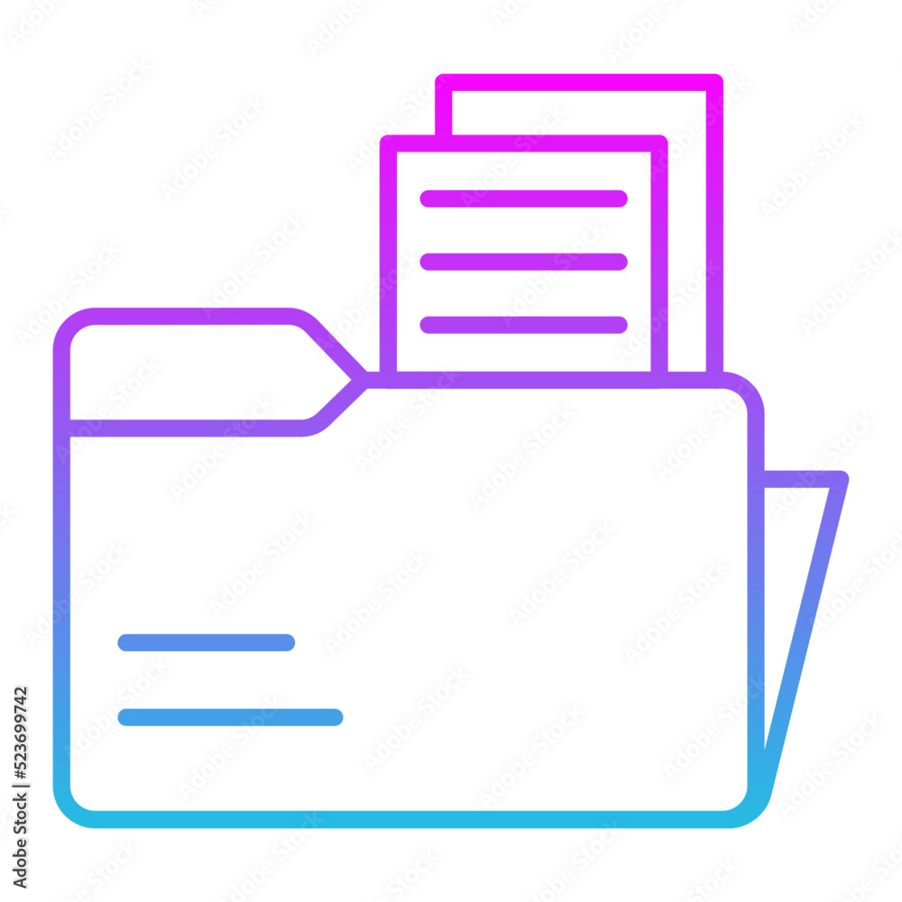 Folder Line Gradient Icon Folder Line Gradient Icon
