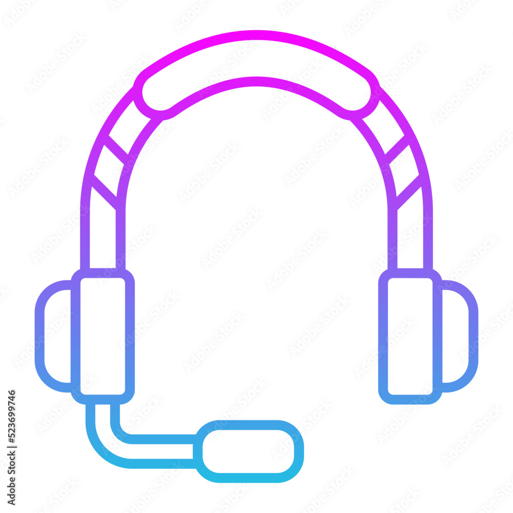 Headphone Line Gradient Icon Headphone Line Gradient Icon