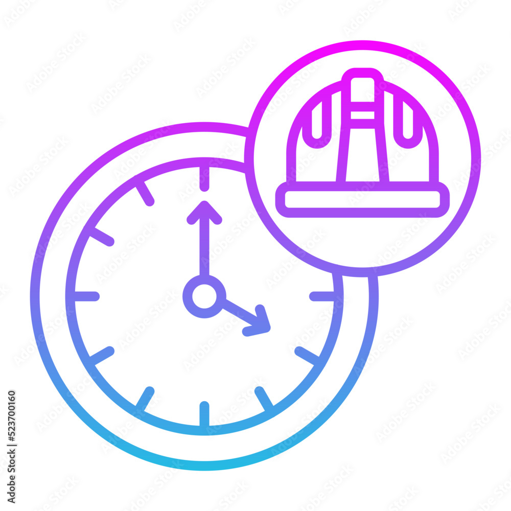 Working Hours Line Gradient Icon Working Hours Line Gradient Icon