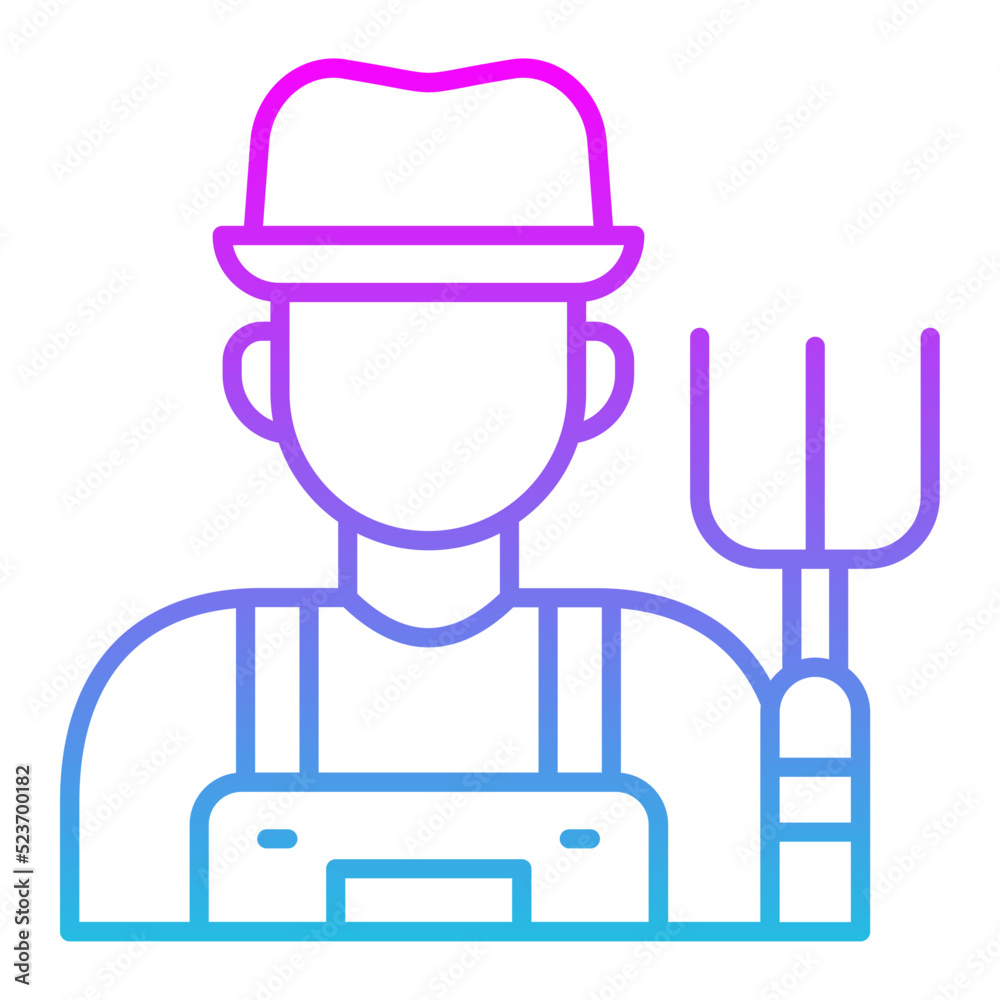 Farmer Line Gradient Icon Farmer Line Gradient Icon
