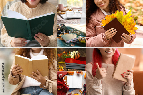Collage of young women with...
