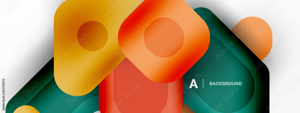 Colorful geometric shapes lines, squares and triangles. Abstract background for wallpaper, banner or landing page