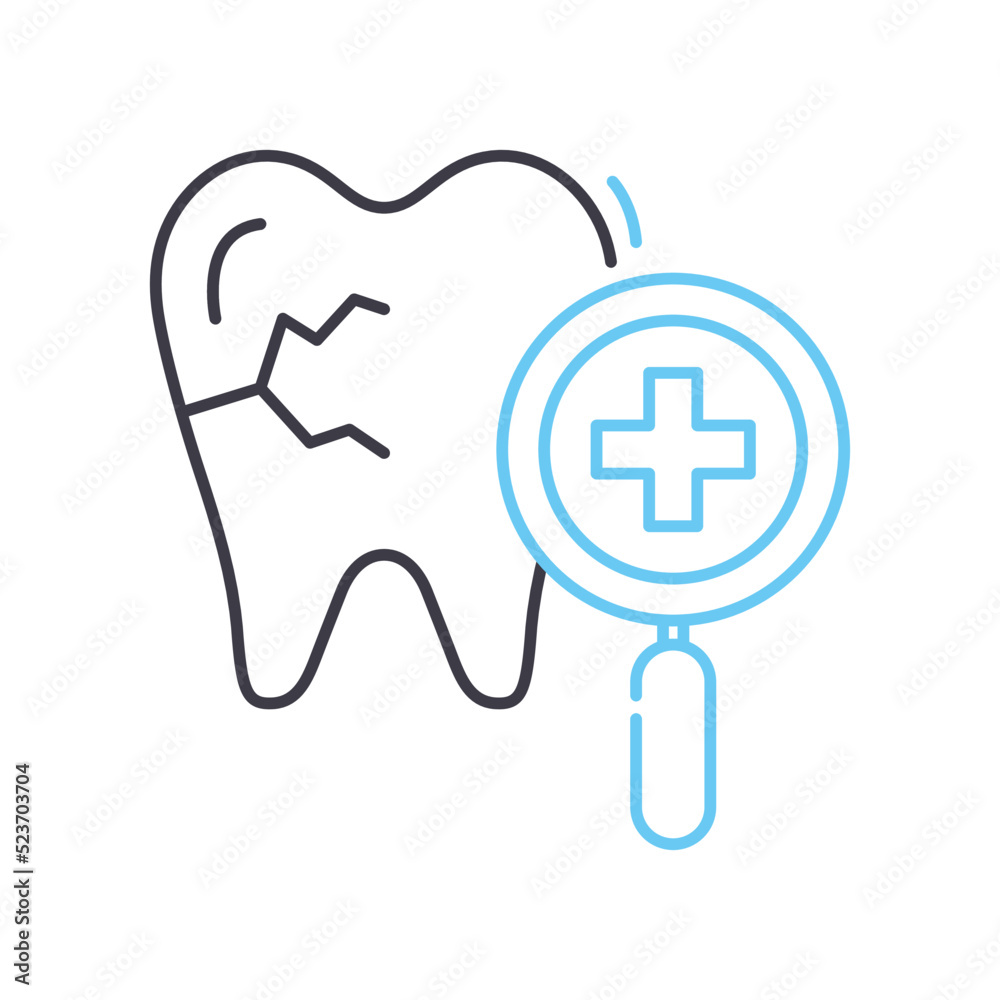 dental test line icon, outline symbol, vector illustration, concept sign dental test line icon, outline symbol, vector illustration, concept sign