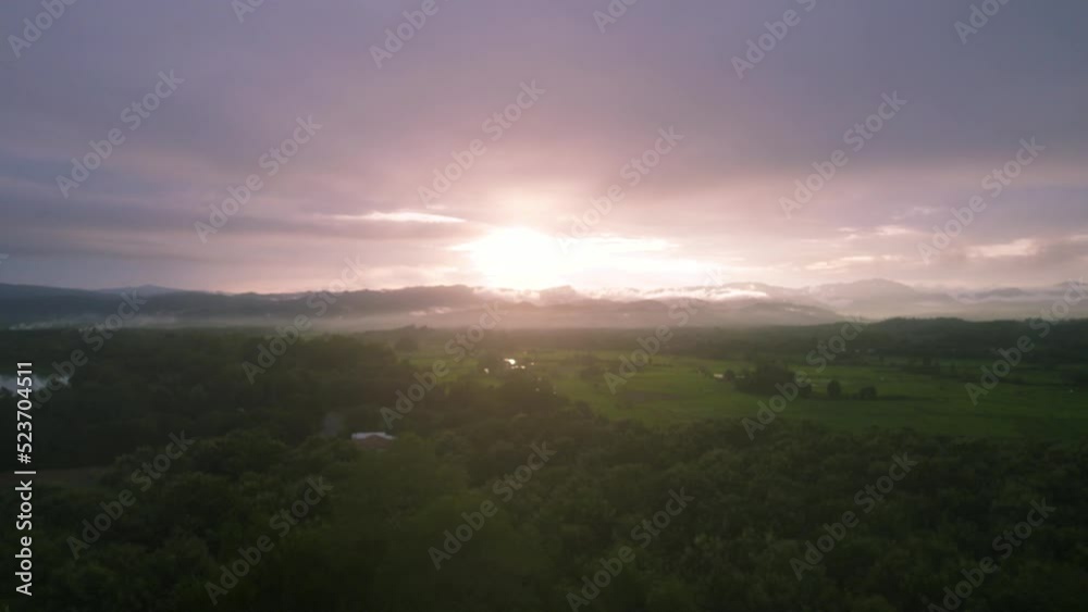 Landscape of sunrise over the mountains Landscape of sunrise over the mountains