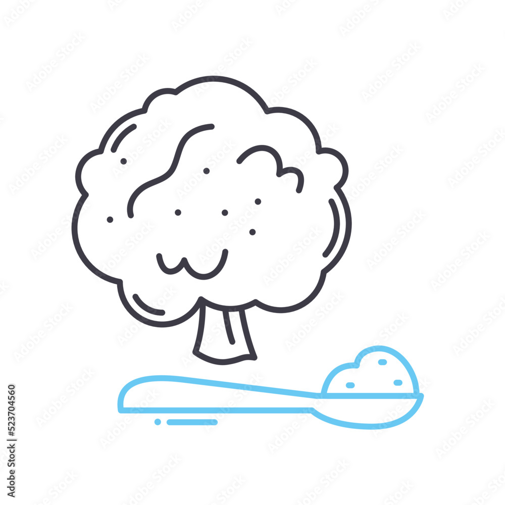 broccoli line icon, outline symbol, vector illustration, concept sign broccoli line icon, outline symbol, vector illustration, concept sign