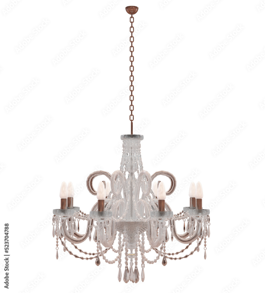 Retro chandelier isolated on black background Retro chandelier isolated on black background