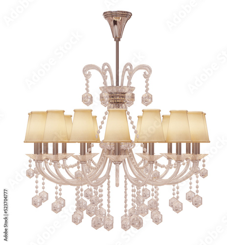 Retro chandelier  isolated on black background