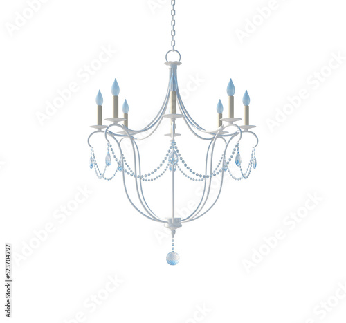 Retro chandelier  isolated on black background