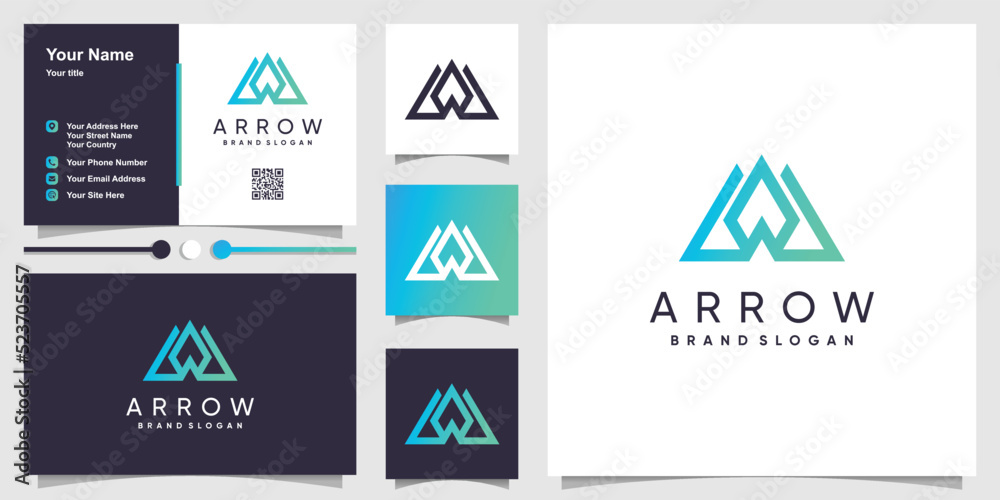 Arrow logo design vector with creative unique concept