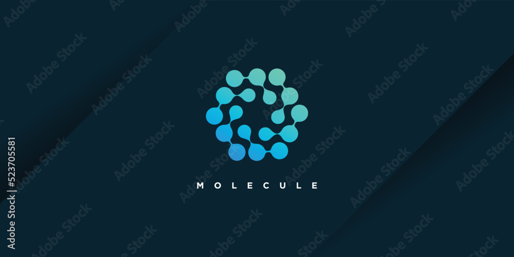 Fototapeta premium Molecule logo design vector with modern creative unique style