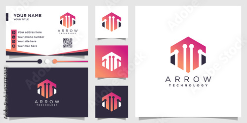 Arrow logo design vector with creative unique concept