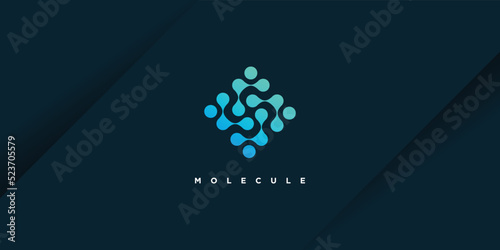 Molecule logo design vector with modern creative unique style
