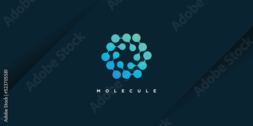 Molecule logo design vector with modern creative unique style