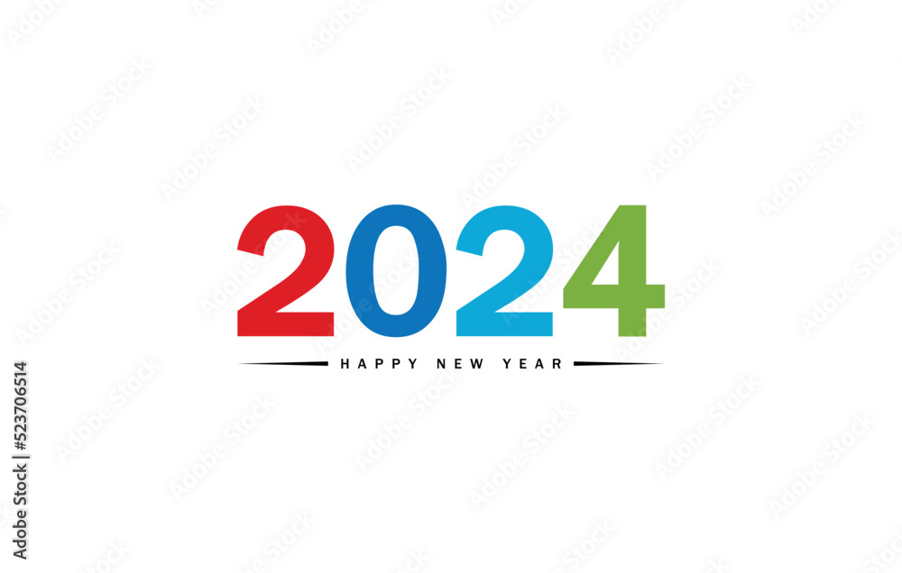Happy new year 2024. Typography logo 2024 vision, 2024 New Year banner Happy new year 2024. Typography logo 2024 vision, 2024 New Year banner