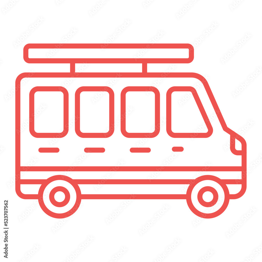 Van Multicolor Line Icon Van Multicolor Line Icon