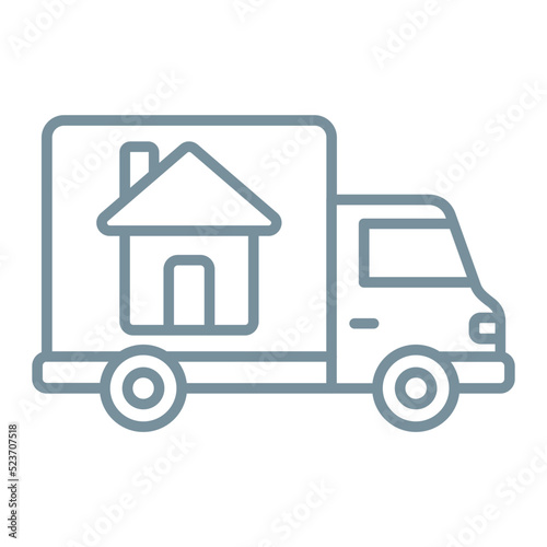 Mover Truck Multicolor Line Icon