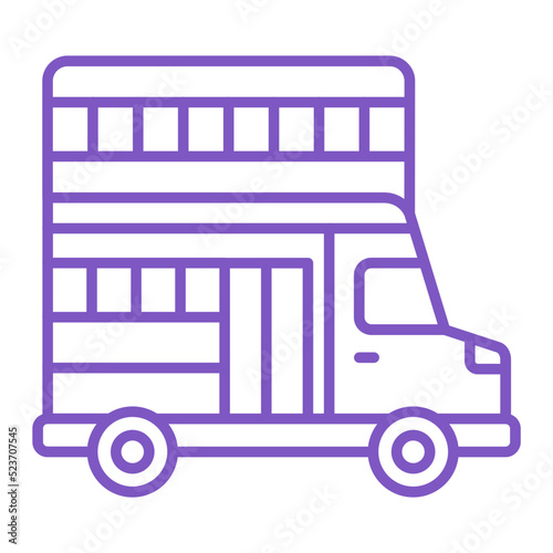 Double Decker Multicolor Line Icon